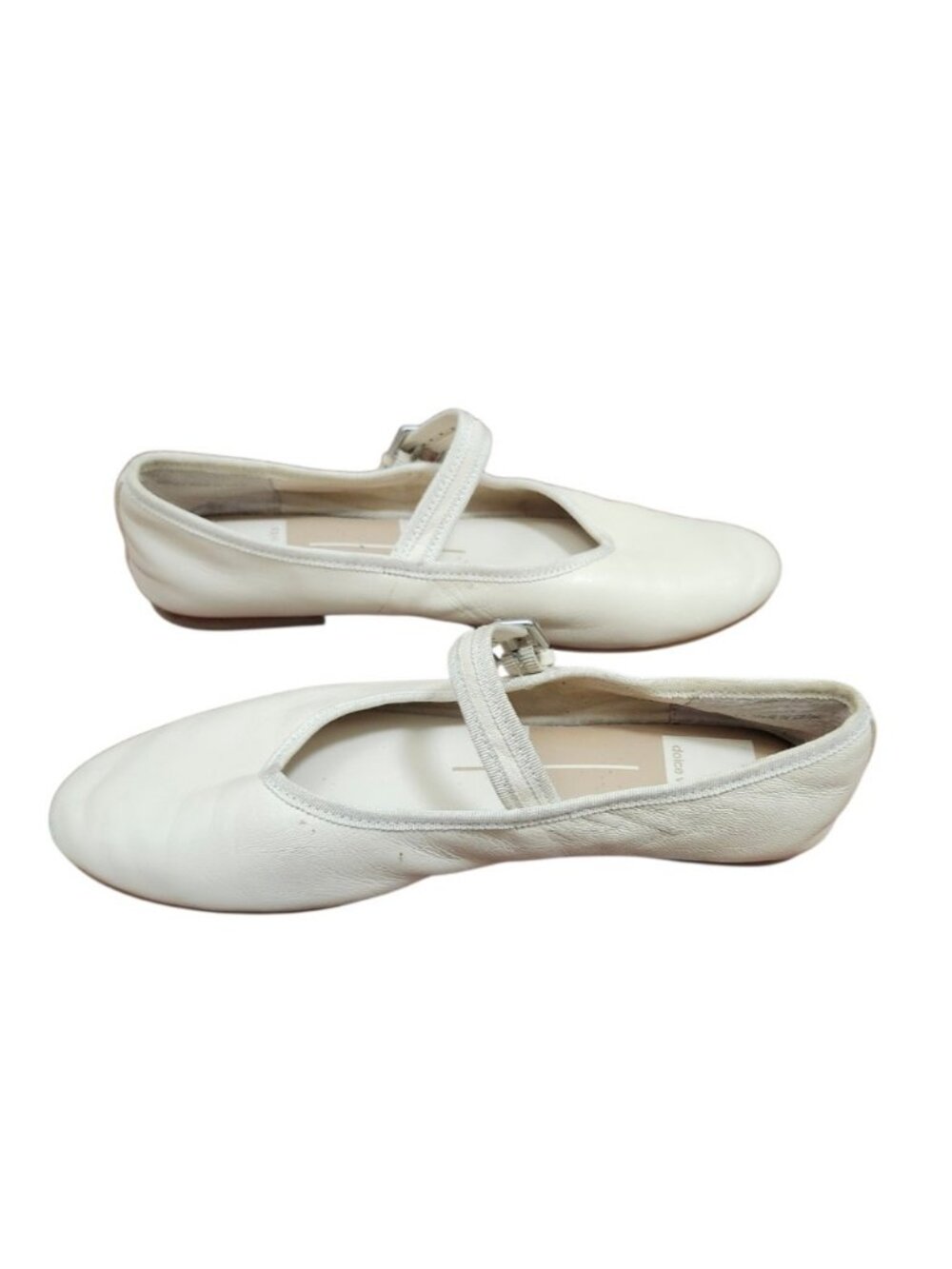 Dolce Vita White Leather Mary Jane Flats Womens Size 6.5 Buckle Strap Ballet - Picture 6 of 11
